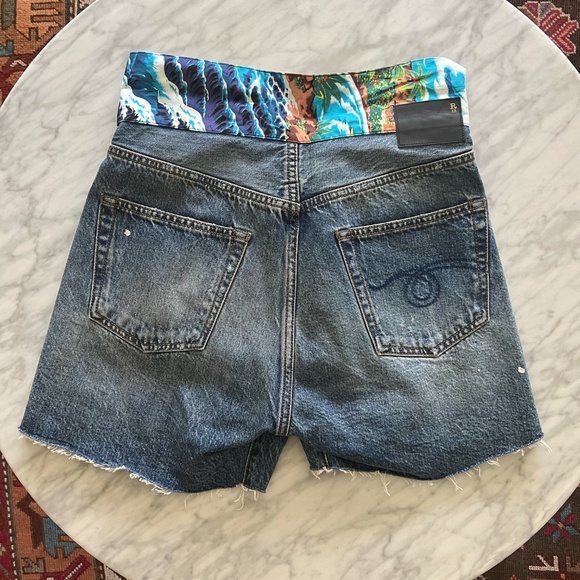 R13 NWT Jasper Tie-Waist Crossover 90's Aesthetic Jean Shorts Size 25 - Picture 5 of 10